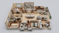 Floor plan of 4 BHK 2723 Sq. Ft. Apartment in Prestige Golden Grove, Hyderabad
