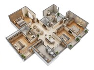 Floor plan of 3 BHK 2123 Sq. Ft. Apartment in TVS Emerald Altura, Bangalore
