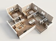 Floor plan of 2 BHK 1174 Sq. Ft. Apartment in TVS Emerald Altura, Bangalore