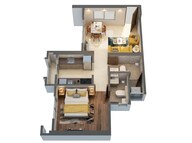 Floor plan of 1 BHK 360 Sq. Ft. Apartment in Puraniks Rahayu, Thane
