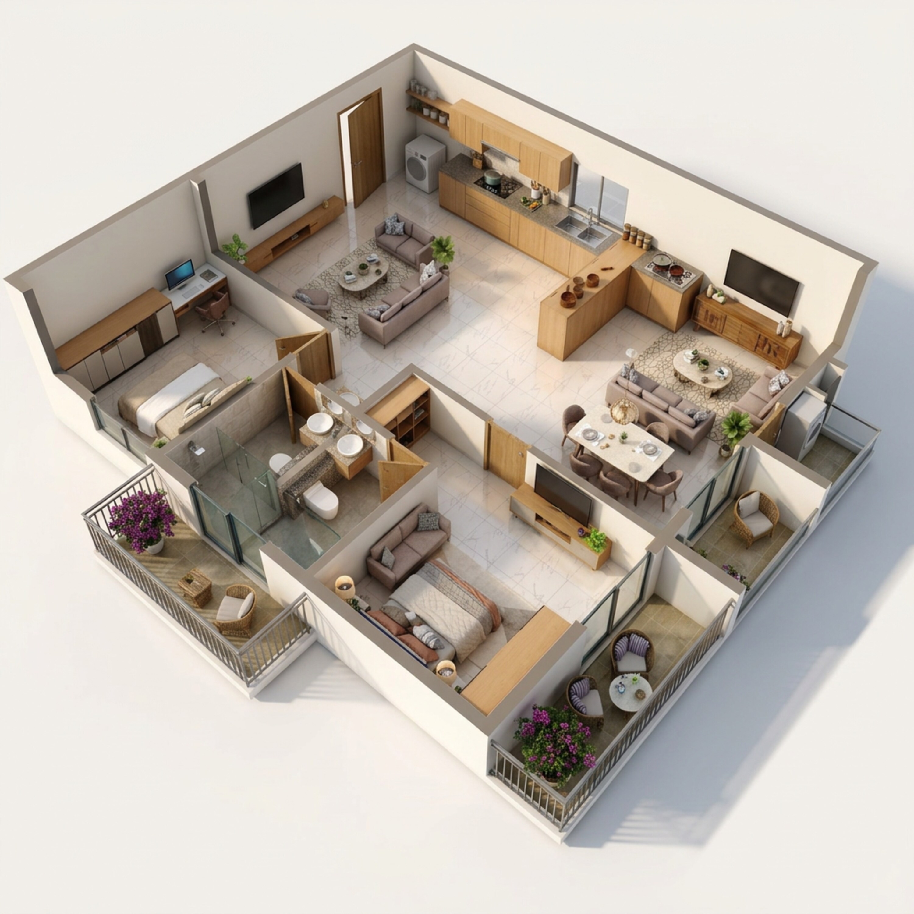 Floor plan of 2 BHK 1546 Sq. Ft. Apartment in Candeur Eternia, Hyderabad
