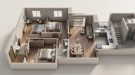 Floor plan of 2 BHK 656 Sq. Ft. Apartment in Marathon Nexzone Nirvana, Navi Mumbai