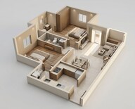 Floor plan of 2 BHK 710 Sq. Ft. Apartment in Marathon Nexzone Nirvana, Navi Mumbai