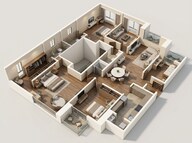 Floor plan of 4 BHK 1385 Sq. Ft. Apartment in Marathon Nexzone Nirvana, Navi Mumbai