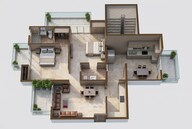 Floor plan of 2 BHK 1189 Sq. Ft. Apartment in Apex Sky Height, Ghaziabad