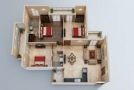 Floor plan of 3 BHK 1515 Sq. Ft. Apartment in Apex Sky Height, Ghaziabad