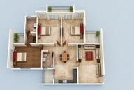 Floor plan of 3 BHK 1639 Sq. Ft. Apartment in Apex Sky Height, Ghaziabad