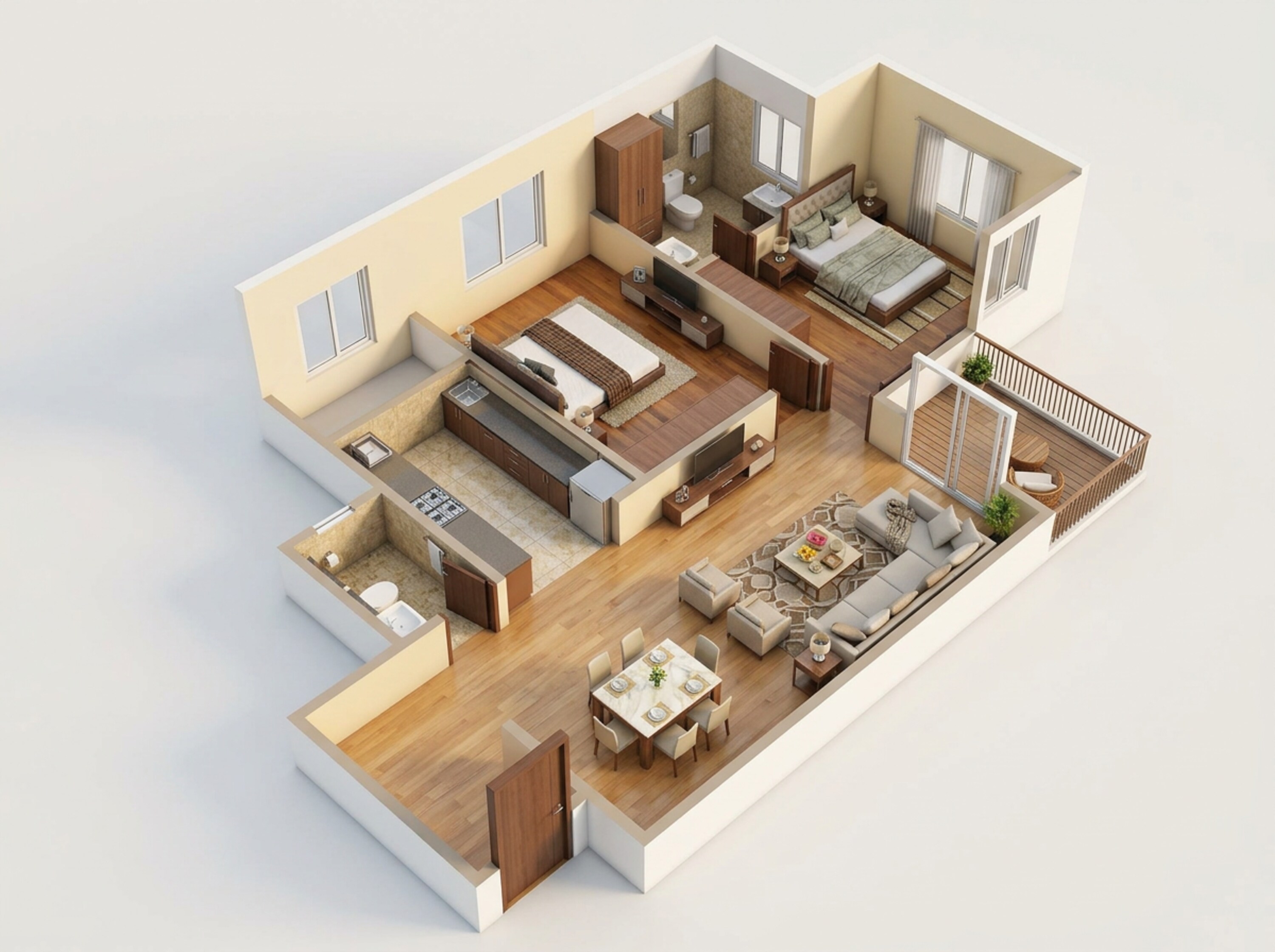 Floor plan of 2 BHK 781 Sq. Ft. Apartment in Today Nova Vista, Navi Mumbai