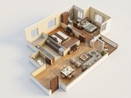 Floor plan of 2 BHK 781 Sq. Ft. Apartment in Today Nova Vista, Navi Mumbai