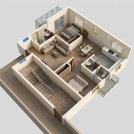 Floor plan of 2 BHK 1205 Sq. Ft. Apartment in RV Isira, Hyderabad