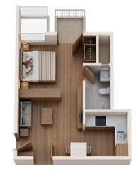Floor plan of 1 BHK 358 Sq. Ft. Apartment in Purva Silversands, Pune