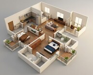 Floor plan of 2 BHK 529 Sq. Ft. Apartment in Purva Silversands, Pune
