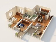 Floor plan of 2 BHK 790 Sq. Ft. Apartment in Purva Silversands, Pune