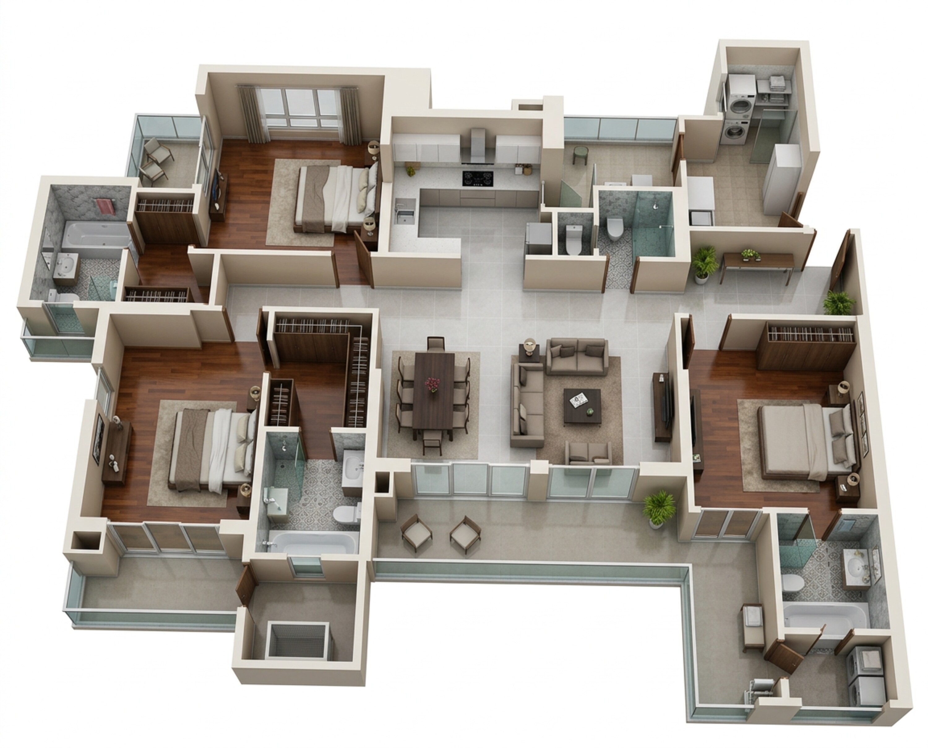 Floor plan of 3 BHK Apartment - 2935 sq. ft. in Godrej Samaris, Gurgaon