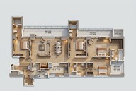 Floor plan of 4 BHK 3723 Sq. Ft. Apartment in Godrej Samaris, Gurgaon