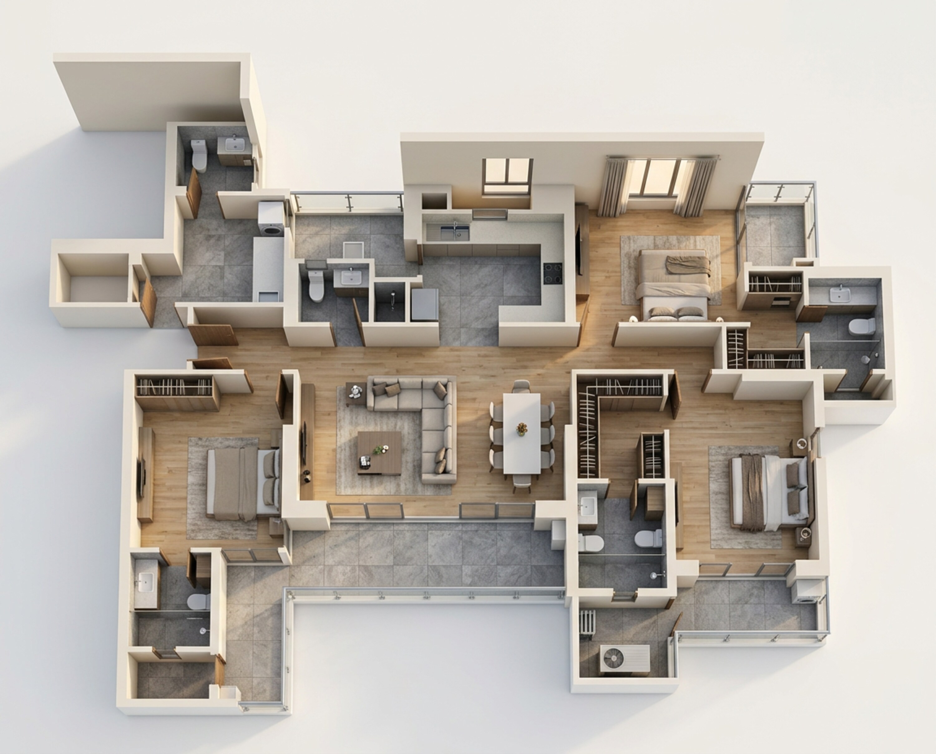 Floor plan of 3 BHK Apartment - 2984 sq. ft. in Godrej Samaris, Gurgaon