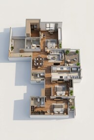 Floor plan of 3 BHK 1774 Sq. Ft. Apartment in Assetz Miru And Miyo, Bangalore