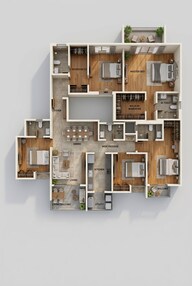 Floor plan of 3 BHK 1877 Sq. Ft. Apartment in Assetz Muse And Maison, Bangalore