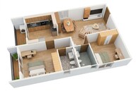 Floor plan of 2 BHK 1207 Sq. Ft. Apartment in DS Max Sky Sukhino, Bangalore
