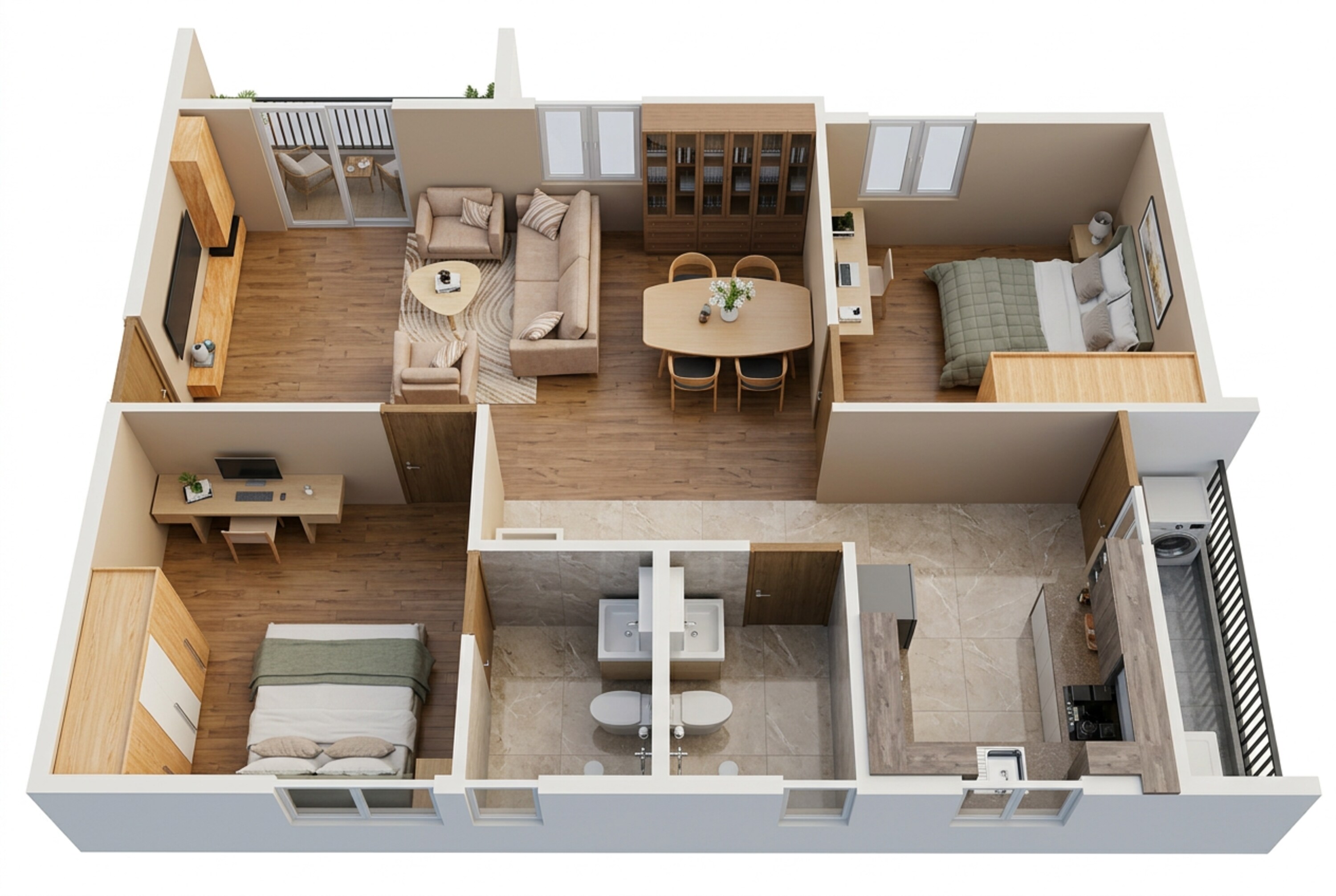 Floor plan of 2 BHK 1373 Sq. Ft. Apartment in DS Max Sky Sukhino, Bangalore