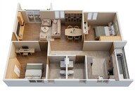 Floor plan of 2 BHK 1373 Sq. Ft. Apartment in DS Max Sky Sukhino, Bangalore
