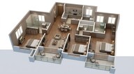 Floor plan of 3 BHK 1977 Sq. Ft. Apartment in Godrej Vanantara, Bangalore