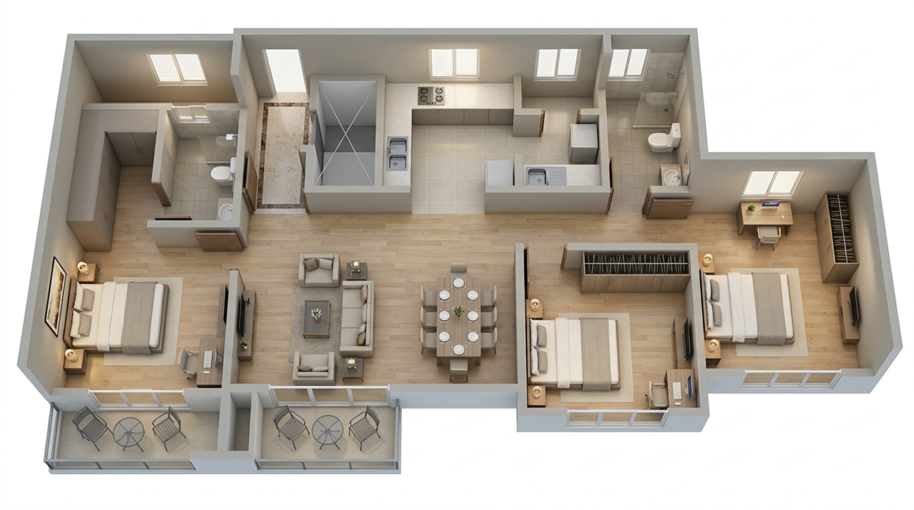 Floor plan of 2 BHK 1452 Sq. Ft. Apartment in Abhee City Urban Glenn, Bangalore