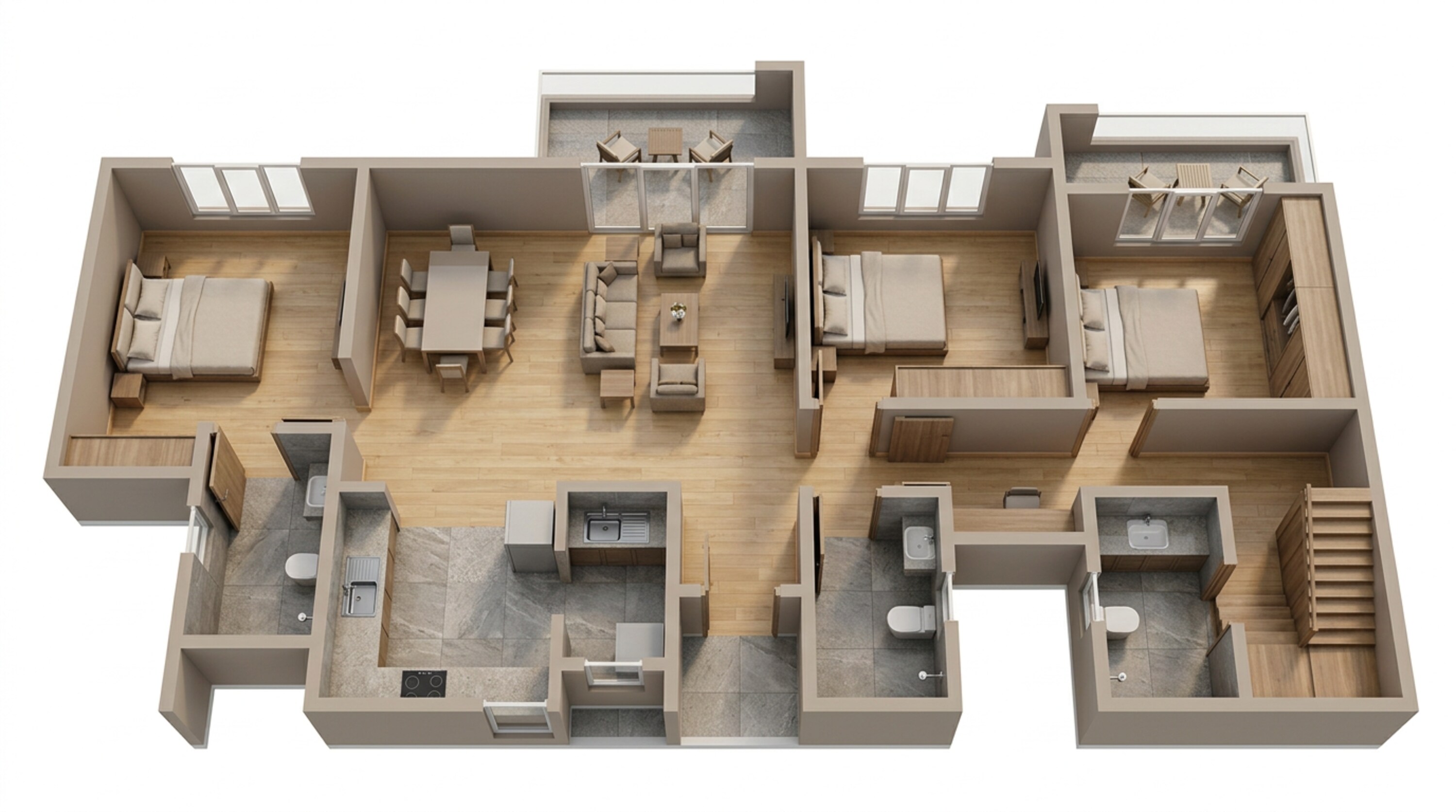 Floor plan of 3 BHK 1557 Sq. Ft. Apartment in Abhee City Urban Glenn, Bangalore