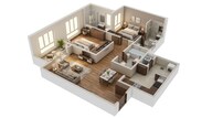 Floor plan of 2 BHK 1204 Sq. Ft. Apartment in Sobha One Residences, Bangalore