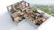 Floor plan of 3 BHK 1820 Sq. Ft. Apartment in Sobha One Residences, Bangalore