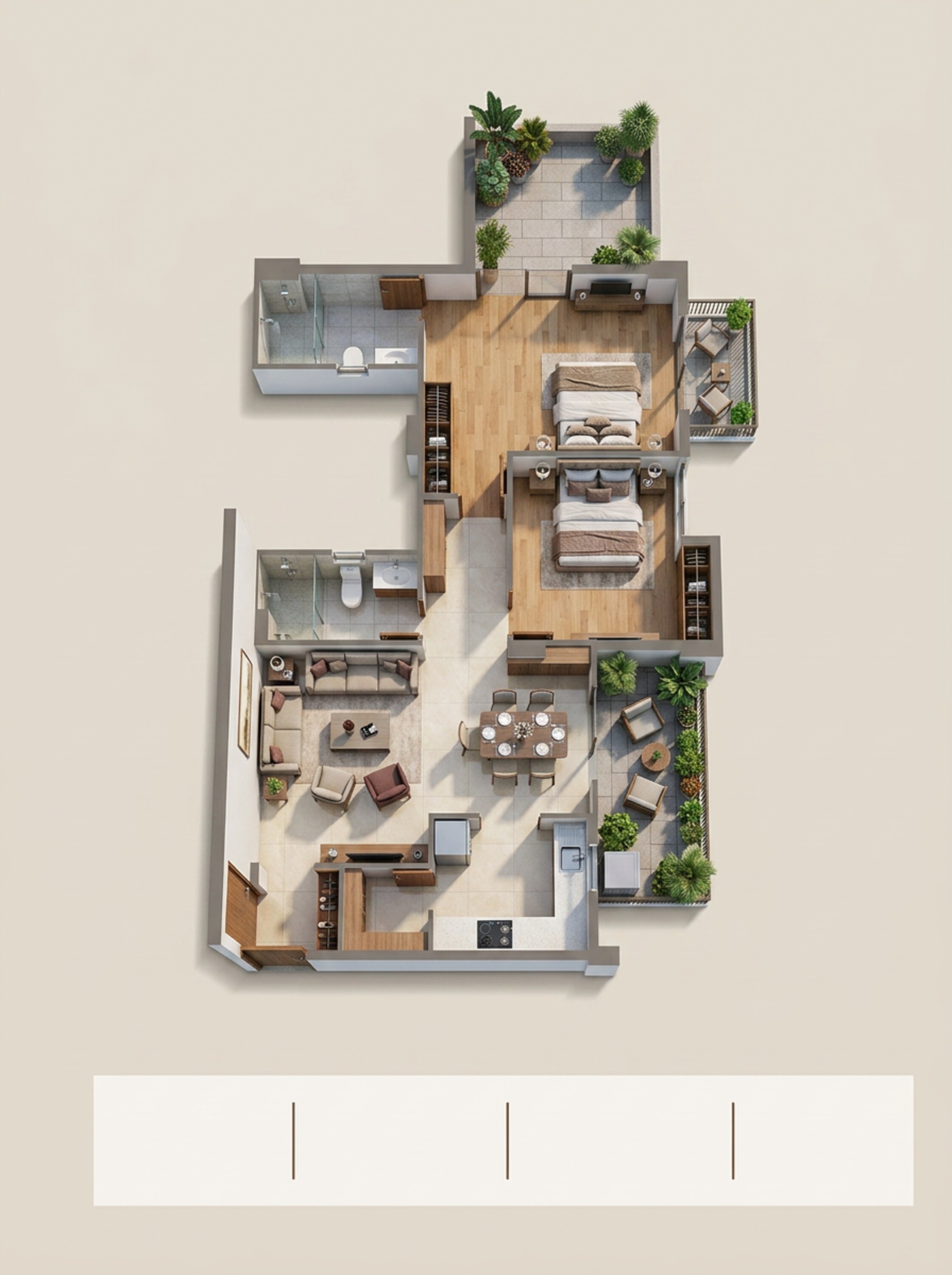 Floor plan of 2 BHK 1302 Sq. Ft. Apartment in Ashiana Advik, Alwar