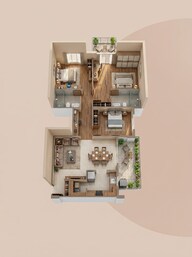 Floor plan of 3 BHK 1575 Sq. Ft. Apartment in Ashiana Advik, Alwar