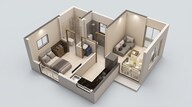Floor plan of 1 BHK 322 Sq. Ft. Apartment in Dosti Nest, Thane