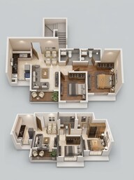 Floor plan of 2 BHK 552 Sq. Ft. Apartment in Dosti Nest, Thane