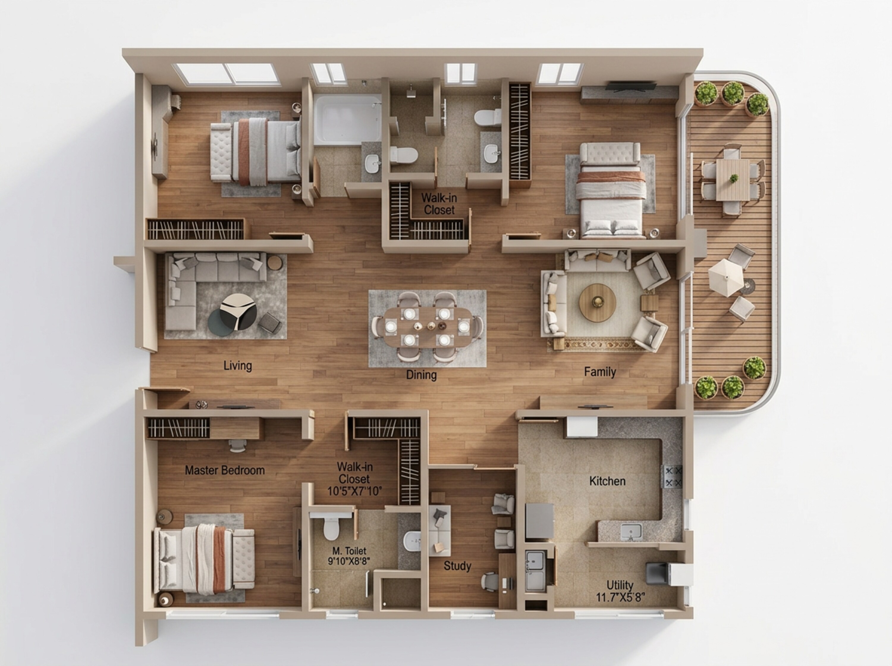 Floor plan of 3 BHK 3606 Sq. Ft. Apartment in Sattva Lago, Hyderabad