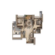 Floor plan of 2 BHK 712 Sq. Ft. Apartment in LnT Vayam, Thane