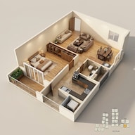 Floor plan of 1 BHK 1207 Sq. Ft. Apartment in Casagrand Hennessy, Hyderabad
