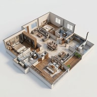 Floor plan of 3 BHK 1827 Sq. Ft. Apartment in Casagrand Hennessy, Hyderabad