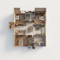 Floor plan of 3 BHK 2128 Sq. Ft. Apartment in Casagrand Hennessy, Hyderabad