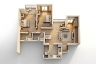 Floor plan of 2 BHK 847 Sq. Ft. Apartment in VTP Aurelia, Pune