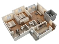 Floor plan of 2 BHK 685 Sq. Ft. Apartment in Shapoorji Pallonji Joyville Vyomora, Pune