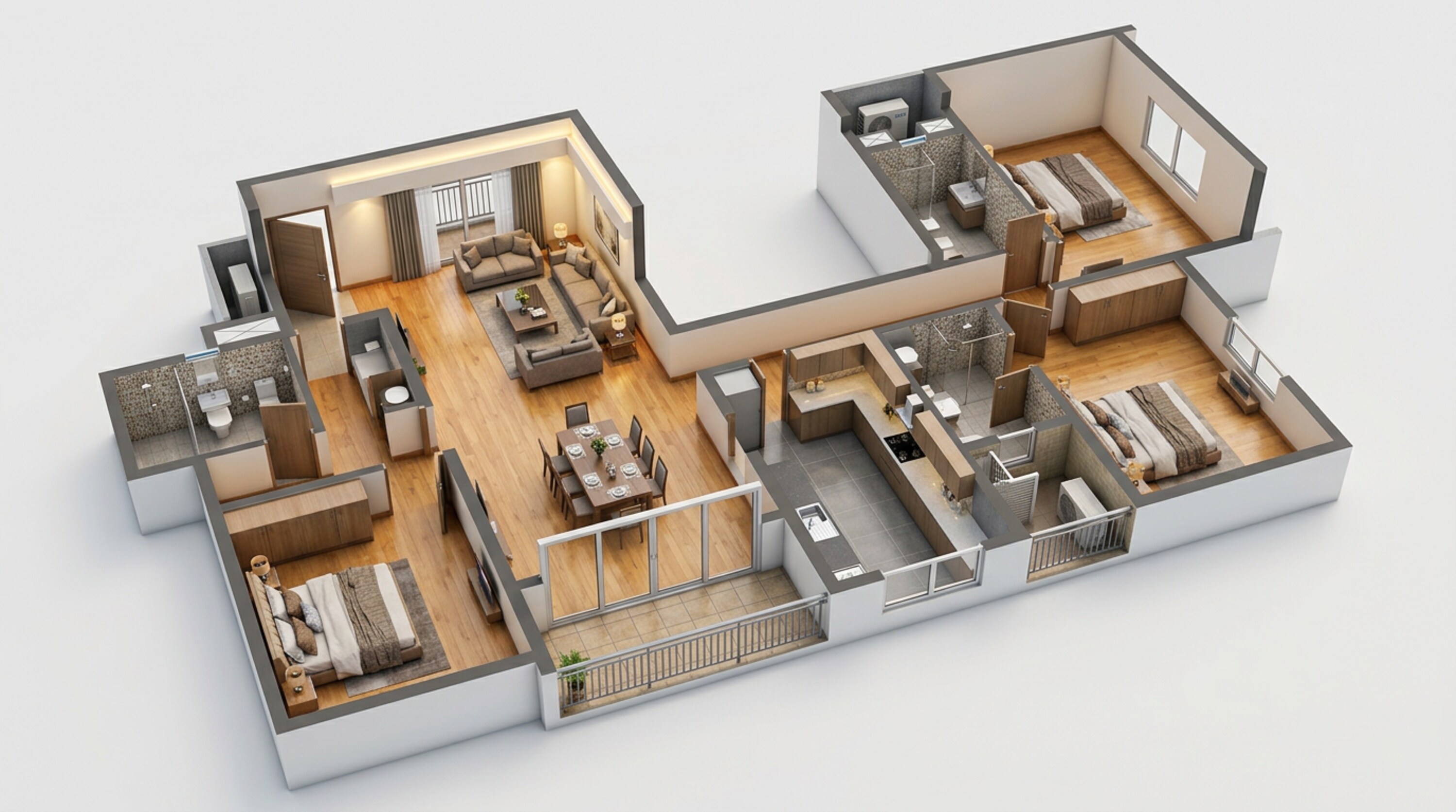 Floor plan of 3 BHK 2103 Sq. Ft. Apartment in Casagrand Ventra, Chennai