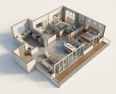 Floor plan of 2 BHK 1526 Sq. Ft. Apartment in Prestige Evergreen, Bangalore