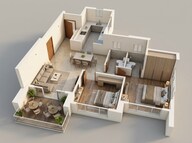 Floor plan of 2 BHK 839 Sq. Ft. Apartment in Mahindra Citadel Sanctum, Pune