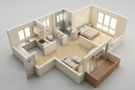Floor plan of 1 BHK Apartment - 500 sq. ft. in Gami And Jaydeep Elora, Mumbai