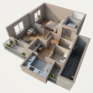 Floor plan of 1 BHK 409 Sq. Ft. Apartment in Shraddha Phoenix, Mumbai