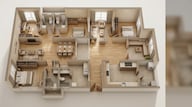 Floor plan of 3 BHK 1588 Sq. Ft. Apartment in Godrej Brooklyn Avenue, Hyderabad