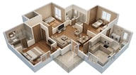 Floor plan of 3 BHK 2214 Sq. Ft. Apartment in Godrej Brooklyn Avenue, Hyderabad