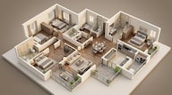 Floor plan of 4 BHK 3213 Sq. Ft. Apartment in Godrej Brooklyn Avenue, Hyderabad