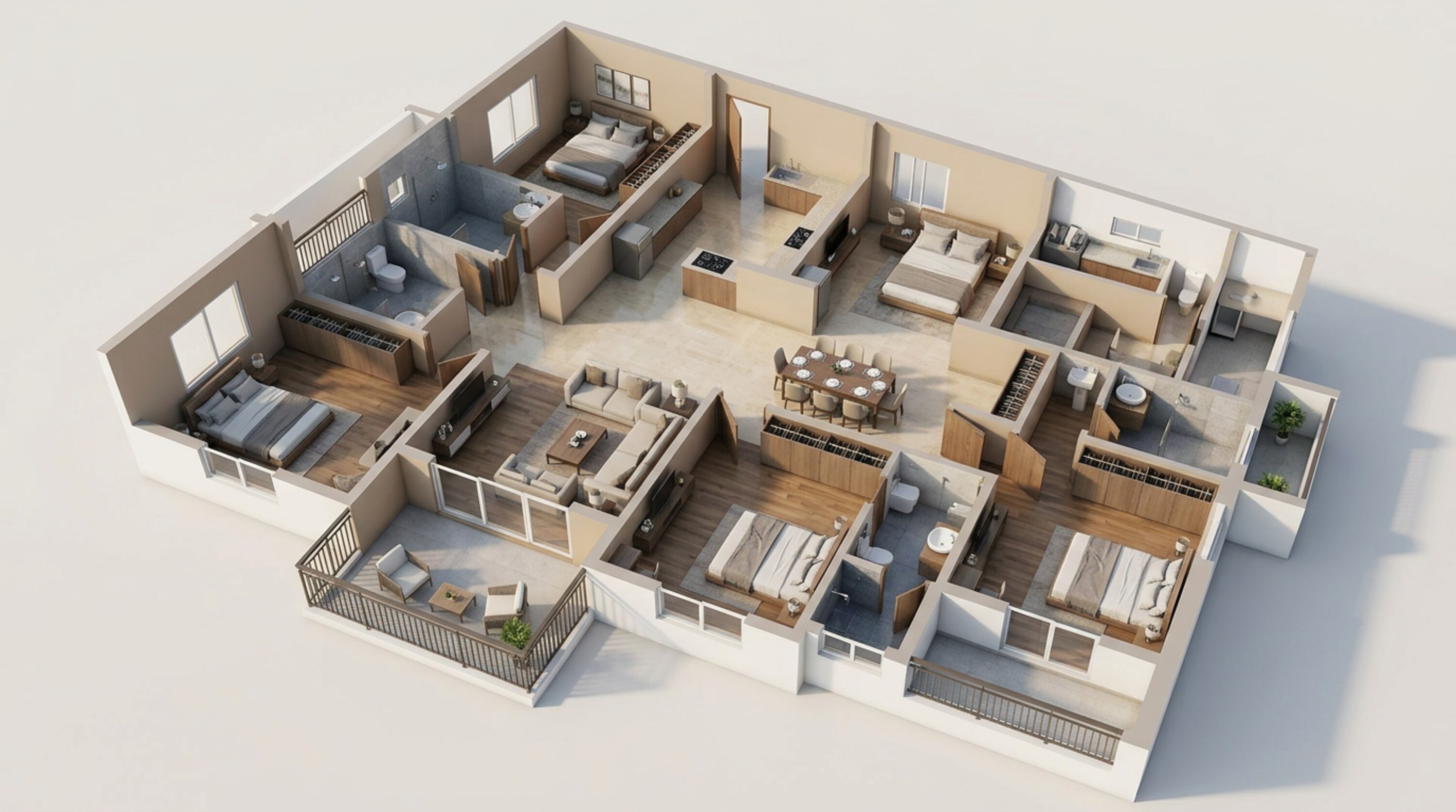 Floor plan of 4 BHK 3261 Sq. Ft. Apartment in Godrej Brooklyn Avenue, Hyderabad